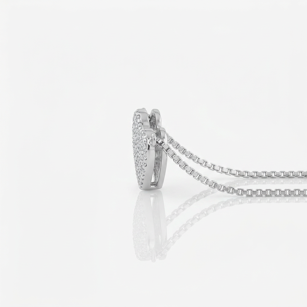 Collar Corazón Pavé Plata 925